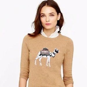 J Crew Cashmere Wool Blend Camel Sweater Large